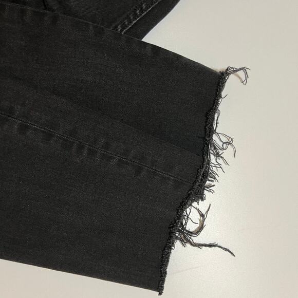 Everlane Black Skinny Jeans Women’s Size 27 | Fray Hem Slit Ankle Denim Stretch - Picture 4 of 8